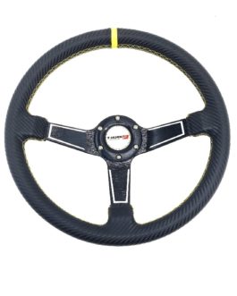 T-Horn R Carbon Fibre / Yellow Drift Steering Wheel